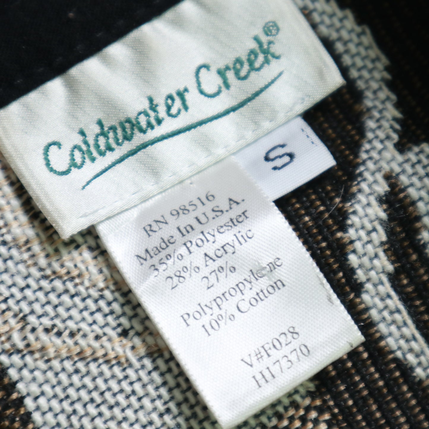 90s 美國製 Coldwater Creek 植物刺繡花毯背心
