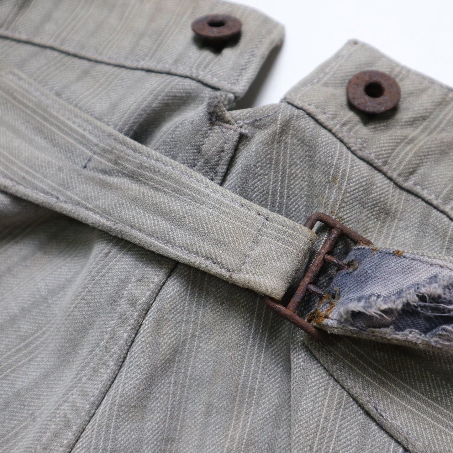 1930's French Striped work trousers French patch work pants