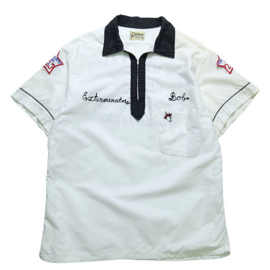 1960s Hilton 美國製 白色保齡球襯衫 Bowling Shirt