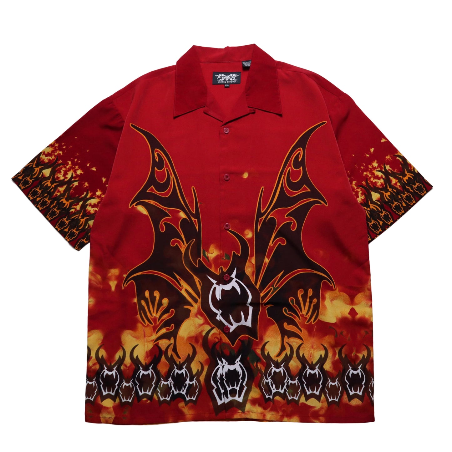 紅色火焰蝙蝠襯衫