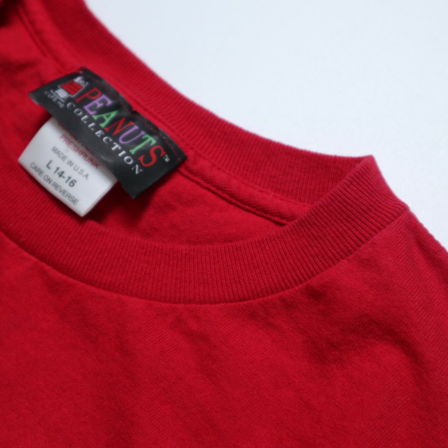 90年代 アメリカ製 ピーナッツ スヌーピー 赤 クルーネック Tシャツ