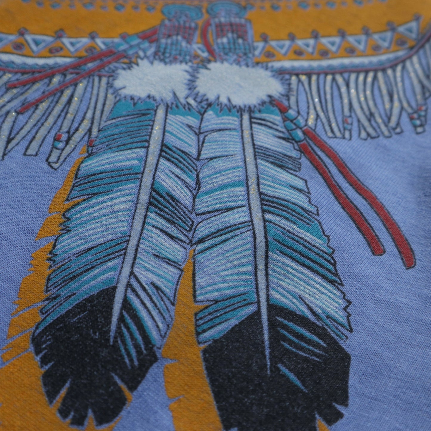 90s Screen Stars American-made 50/50 Indian Feather Totem Tee