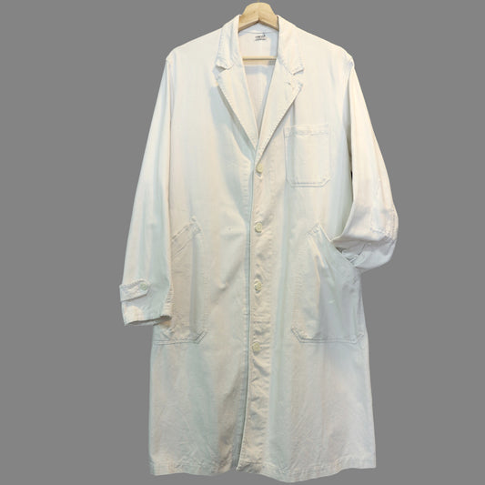 1940's SANFOR FRENCH WHITE WORKWEAR white French work coat