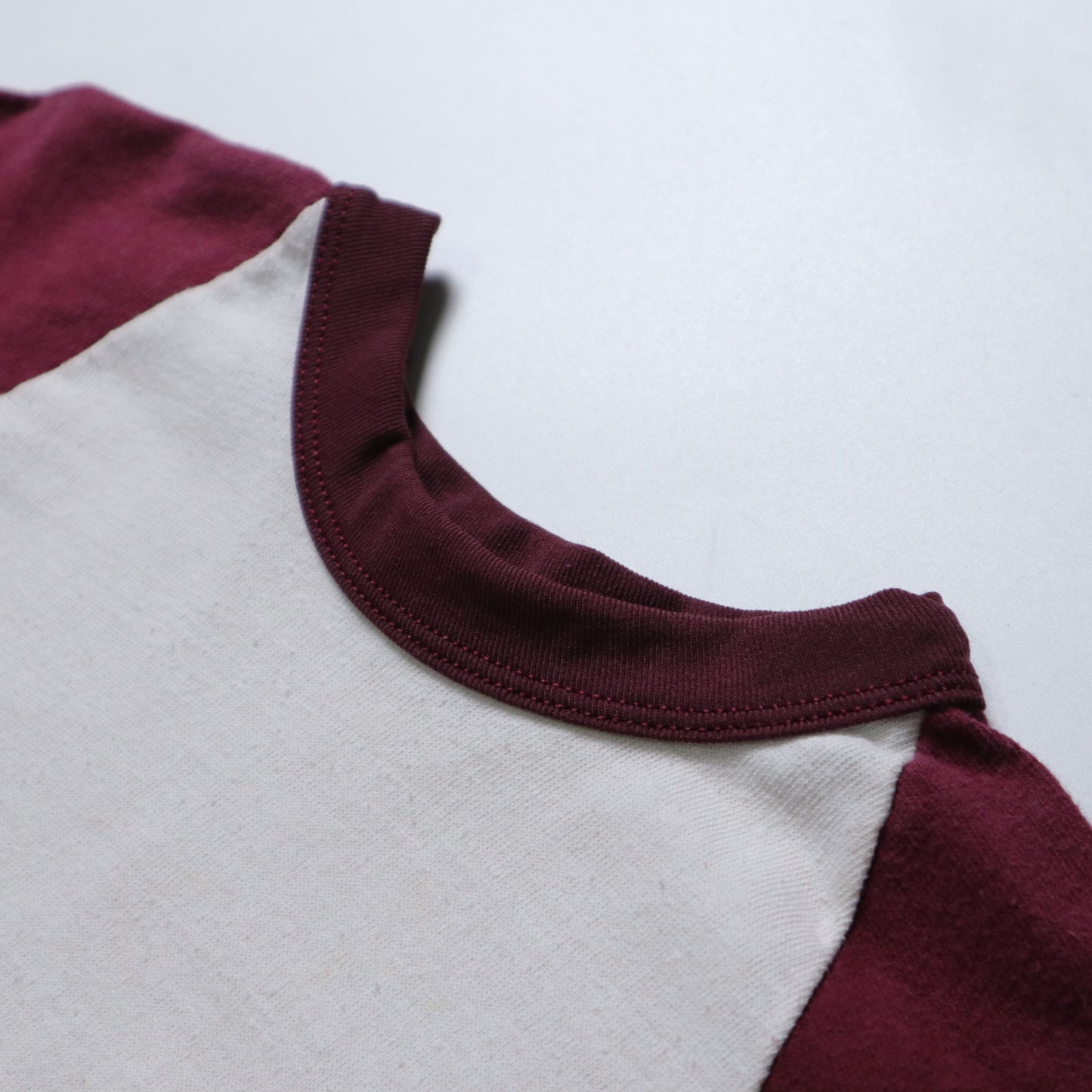 1981 American-made RUSSELL 3/4-sleeve color-blocked baseball top