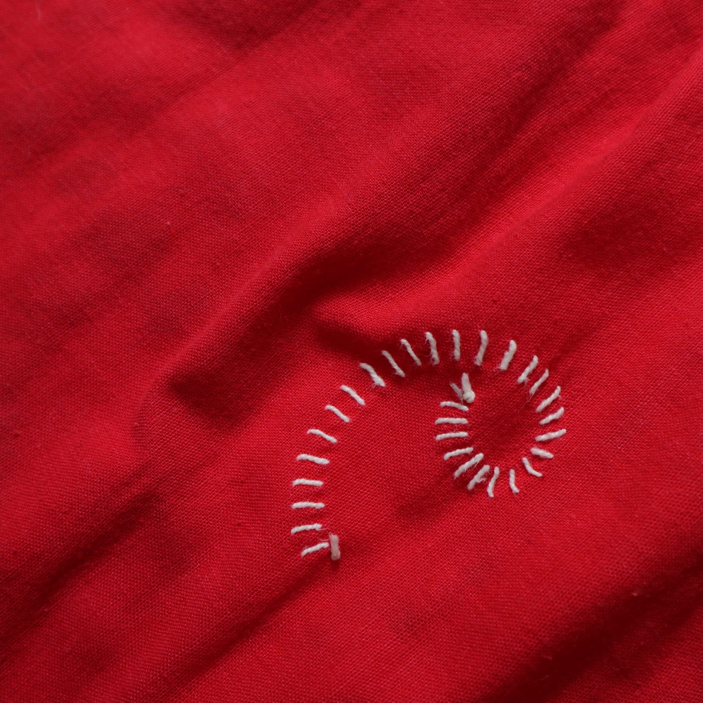 手作りエプロン赤ポルトガル手刺繍エプロンヴィンテージエプロン