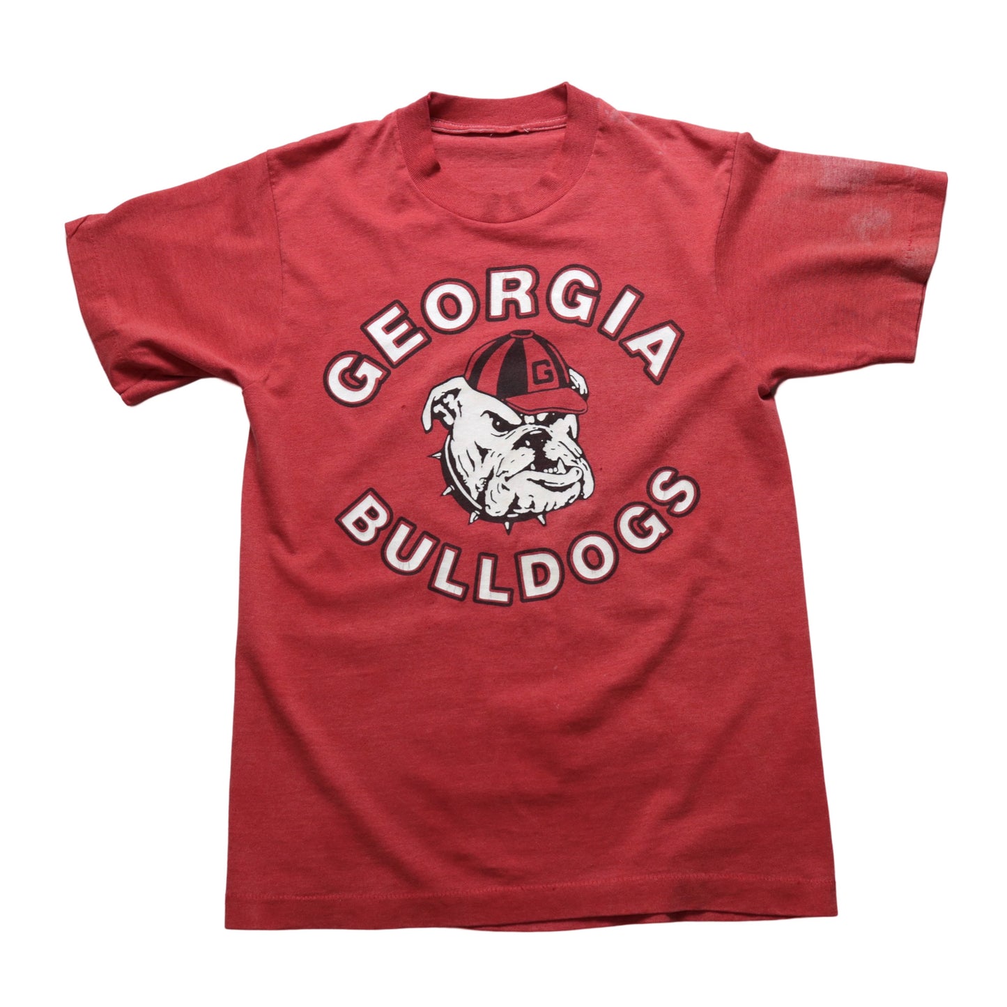 90s University of Georgia Bulldogs American football team red offset tee