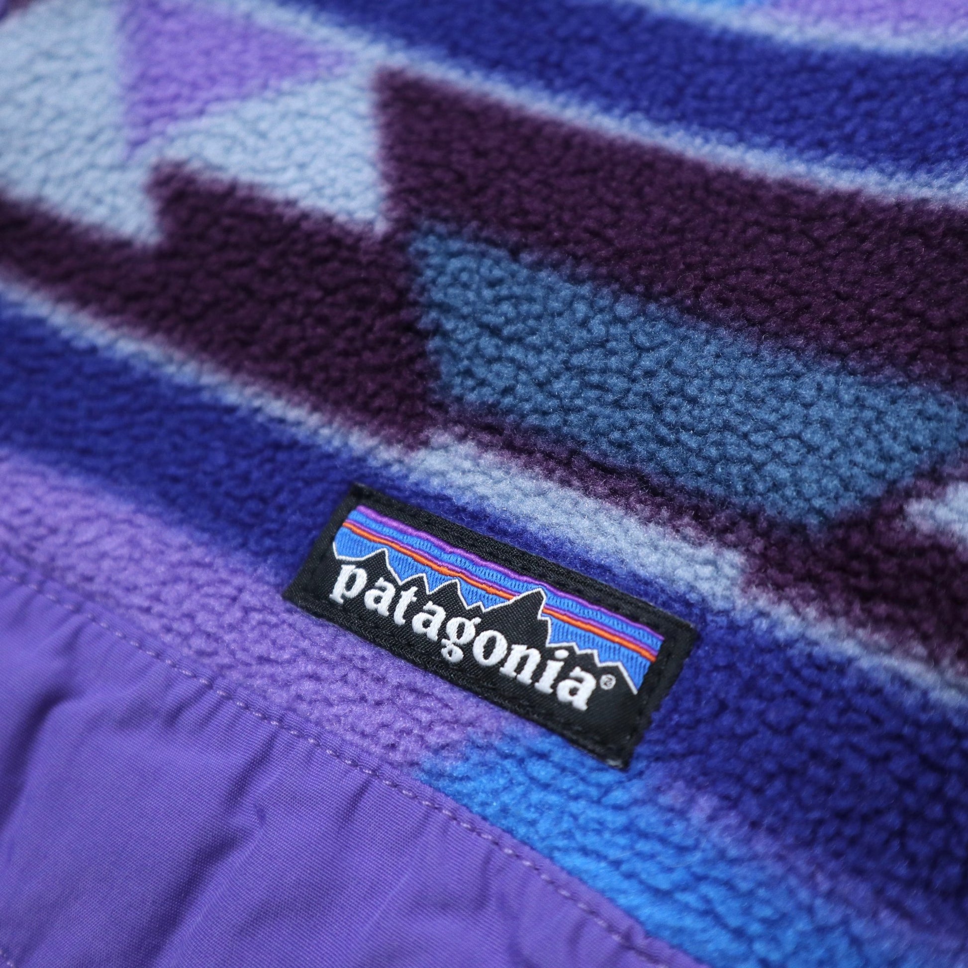 Patagonia 紫色幾何圖騰抓毛絨套頭衫 - 富士鳥古著