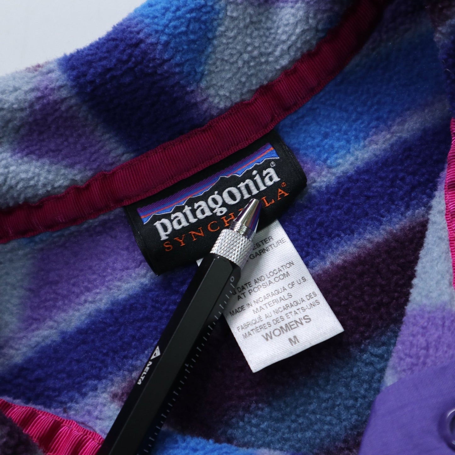 Patagonia 紫色幾何圖騰抓毛絨套頭衫 - 富士鳥古著