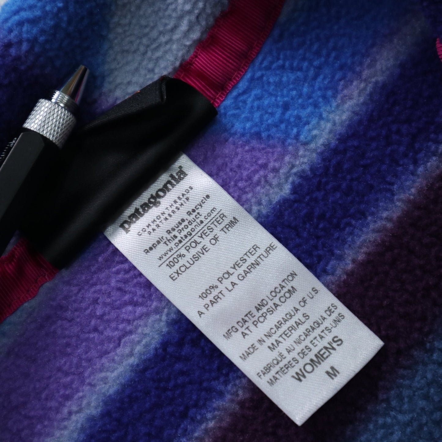 Patagonia 紫色幾何圖騰抓毛絨套頭衫 - 富士鳥古著