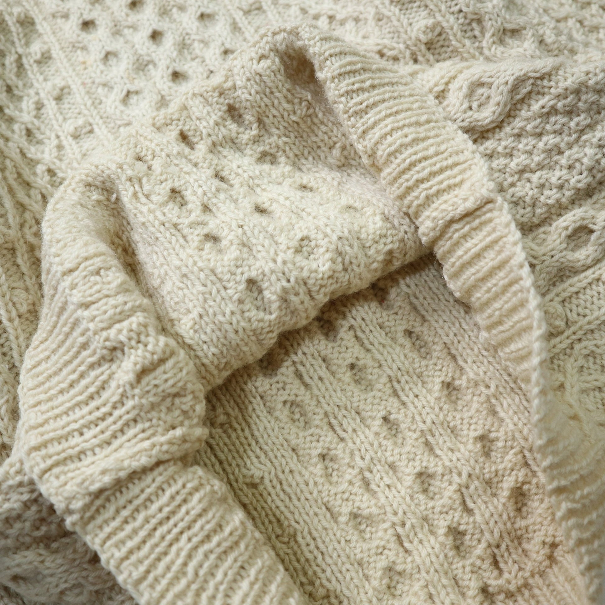 羊毛手織高領漁夫毛衣 - 富士鳥古著