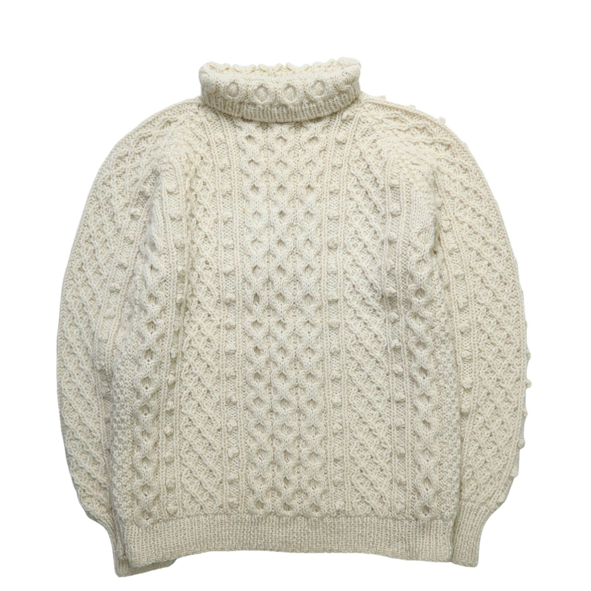羊毛手織高領漁夫毛衣 - 富士鳥古著