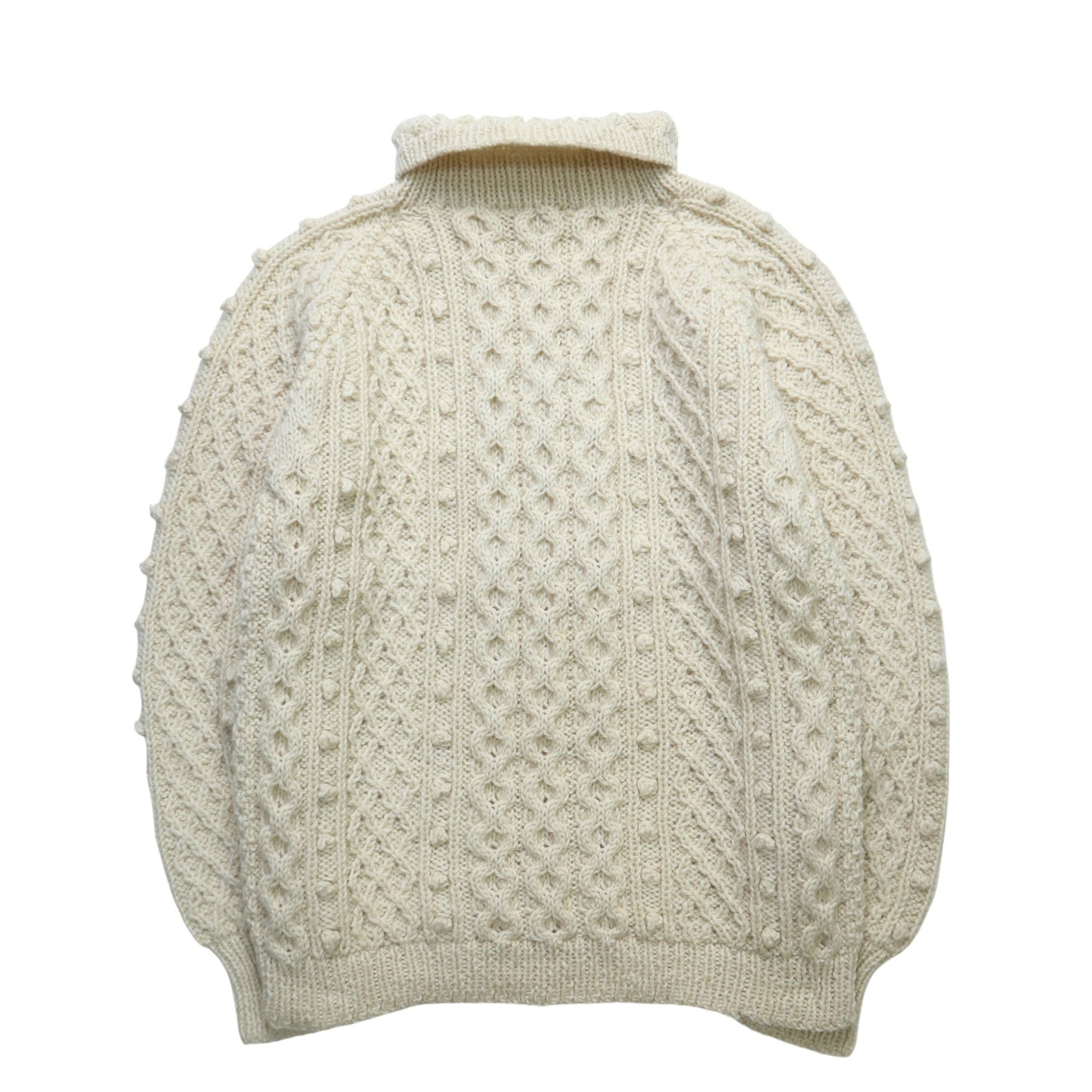 羊毛手織高領漁夫毛衣 - 富士鳥古著