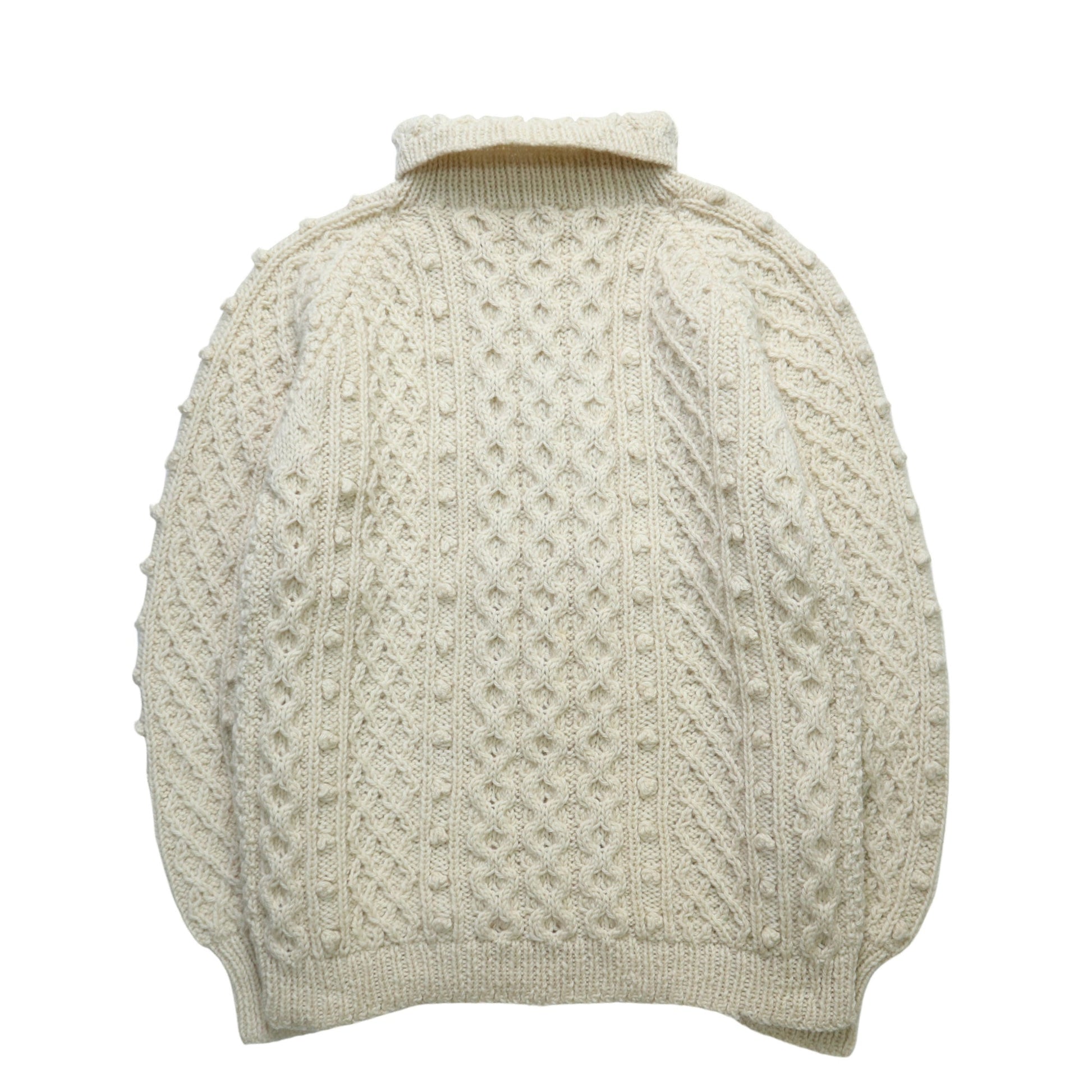 羊毛手織高領漁夫毛衣 - 富士鳥古著