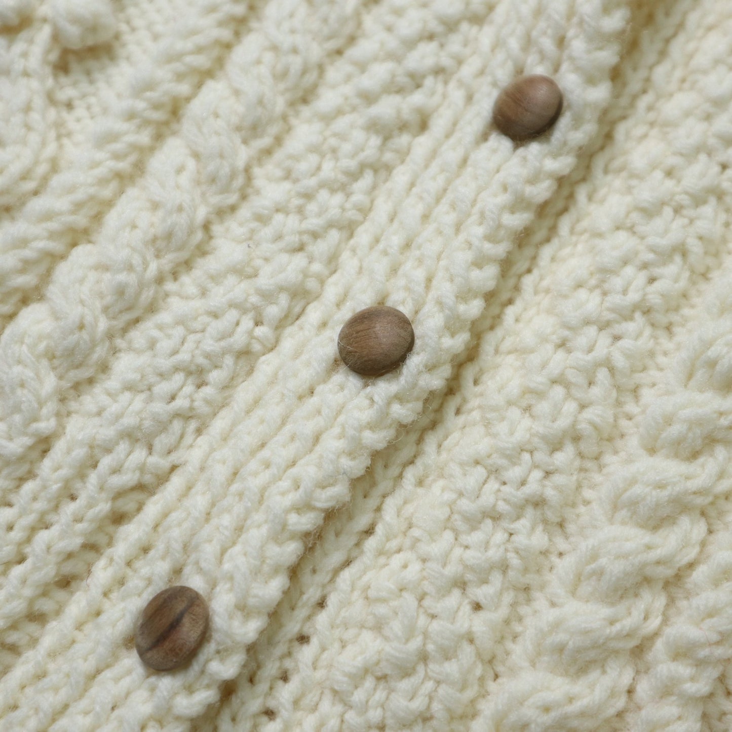 羊毛手織漁夫背心/木紋圓扣 - 富士鳥古著
