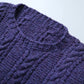 藍紫色羊毛手織漁夫毛衣 - 富士鳥古著