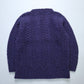 藍紫色羊毛手織漁夫毛衣 - 富士鳥古著