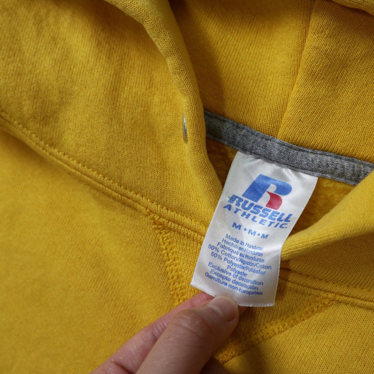 Russell Watertown 田徑隊黃色連帽上衣 帽tee - 富士鳥古著