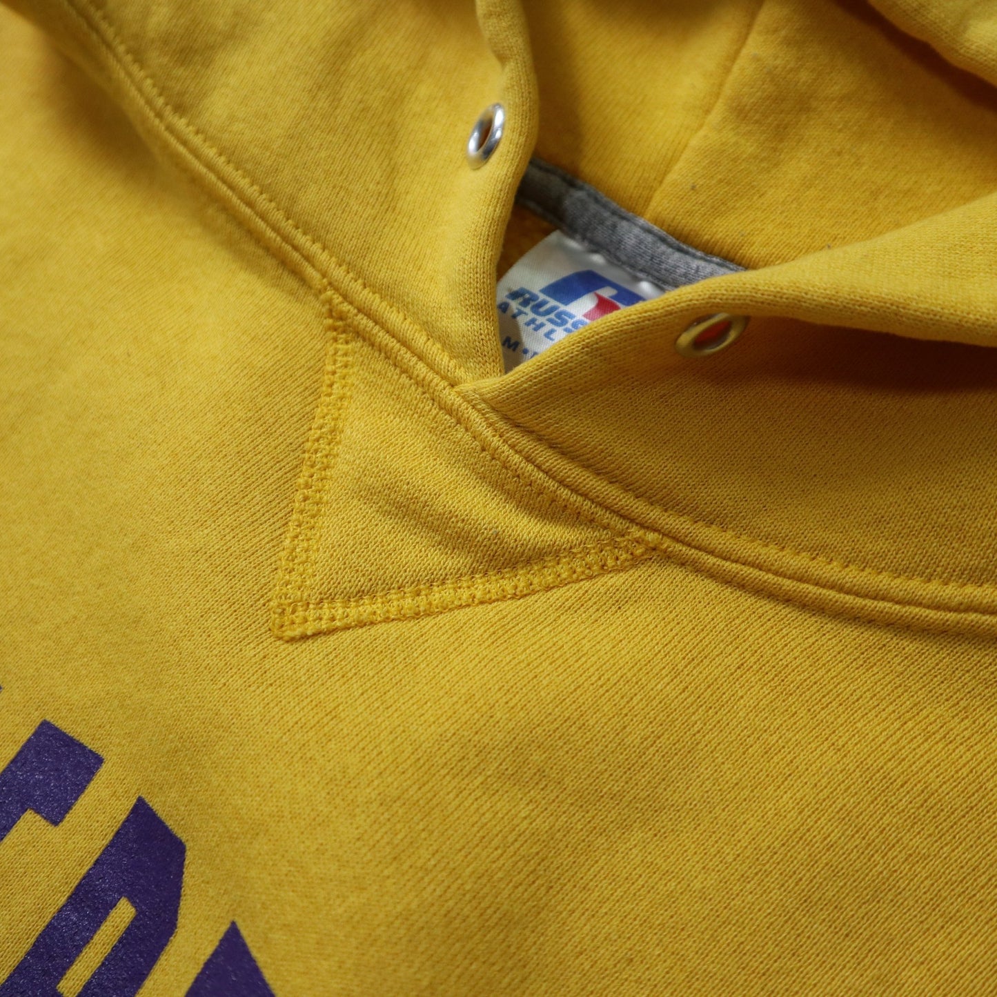 Russell Watertown 田徑隊黃色連帽上衣 帽tee - 富士鳥古著