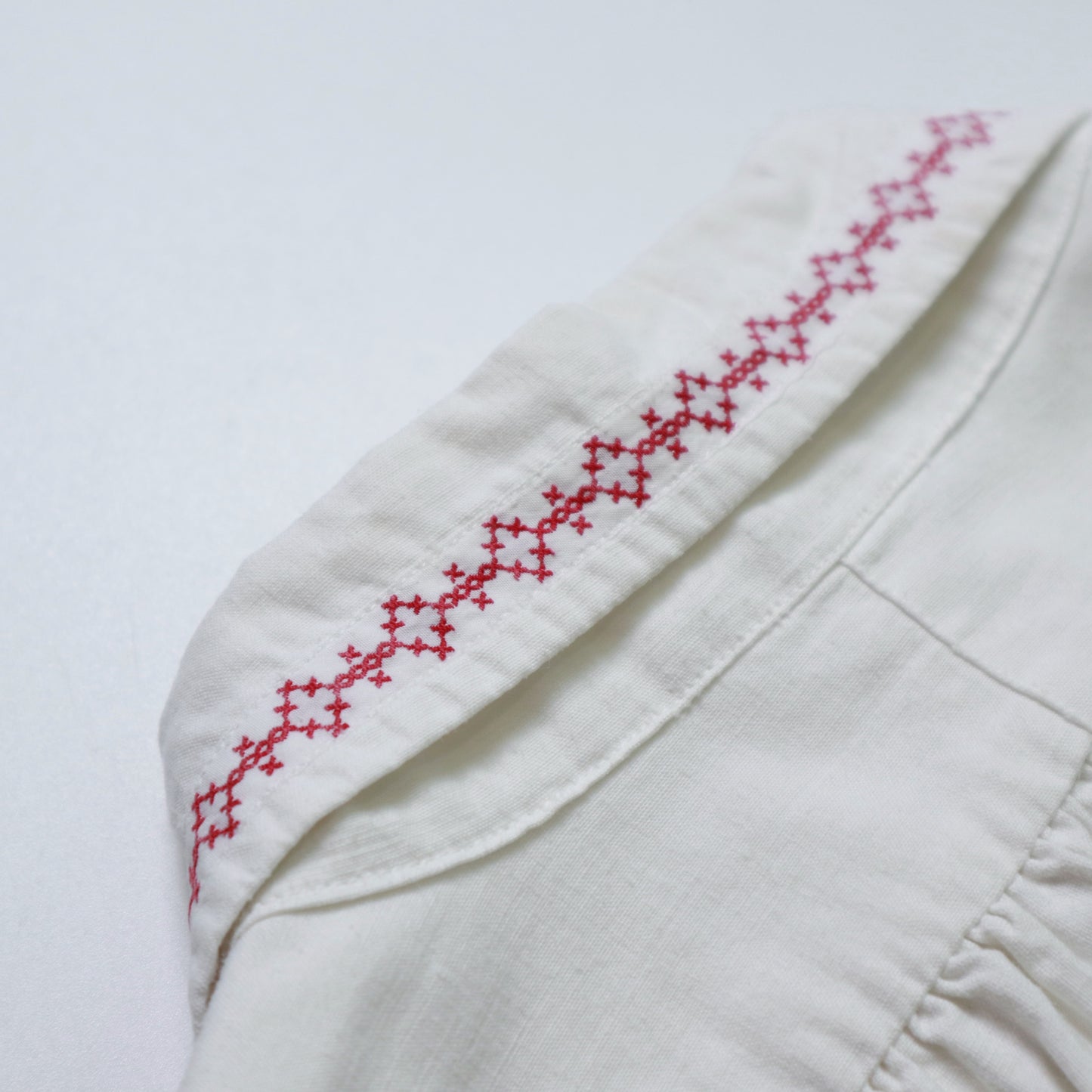 1960年代 アンティーク フレンチ ナイトシャツ フランス刺繍入りパジャマシャツ