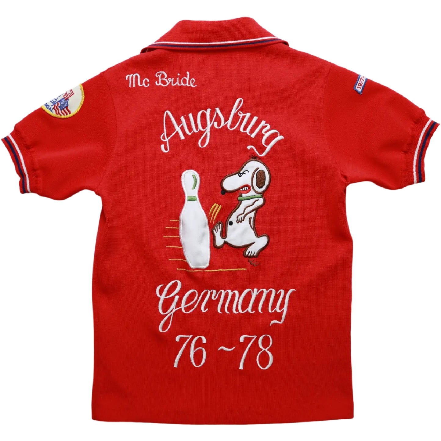1970s funny dog bowling Shirt 美國刺繡保齡球襯衫