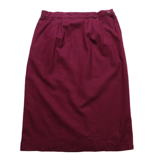 1980s Burgundy Wool Skirt Vintage Wool Skirt 