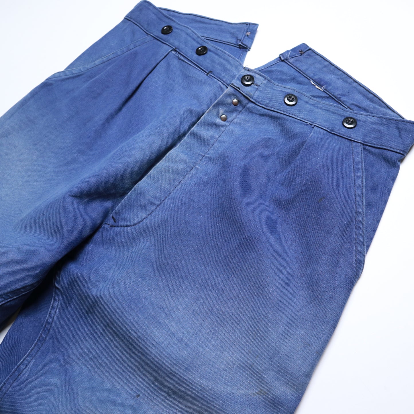 (34W) 1960's KIDUR Faded cotton work trousers French work pants