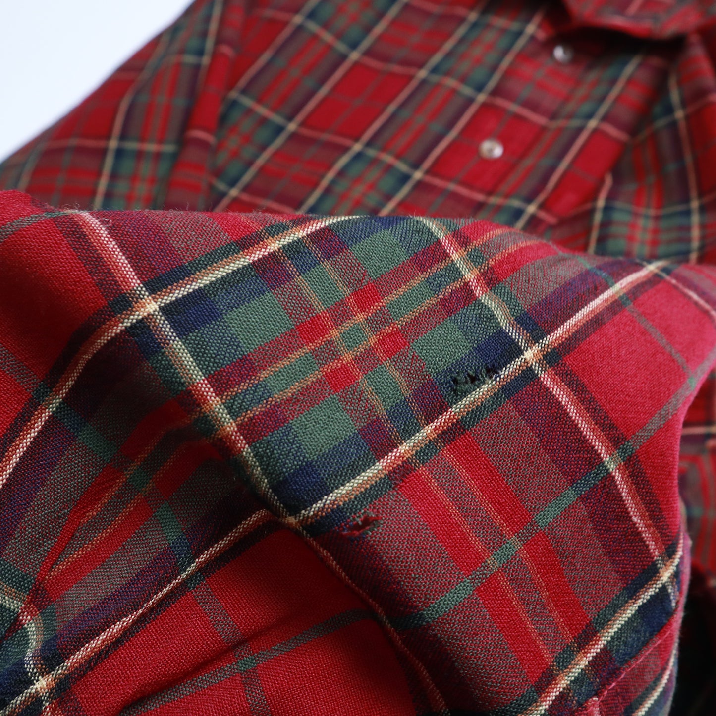 1990s Pendleton 紅色格紋羊毛襯衫