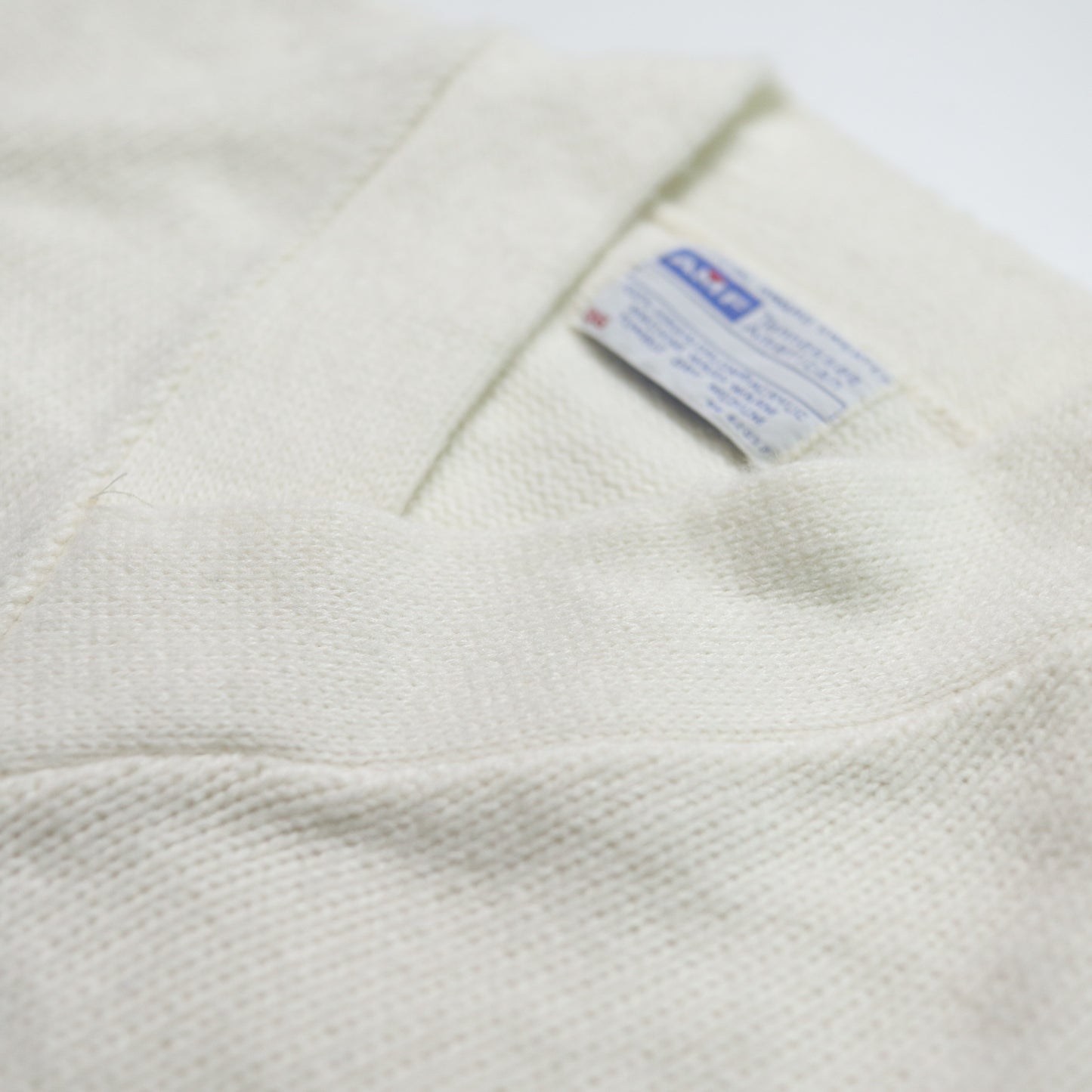 70's AMF 白色V領校園針織衫 Letterman Sweater 套頭針織毛衣