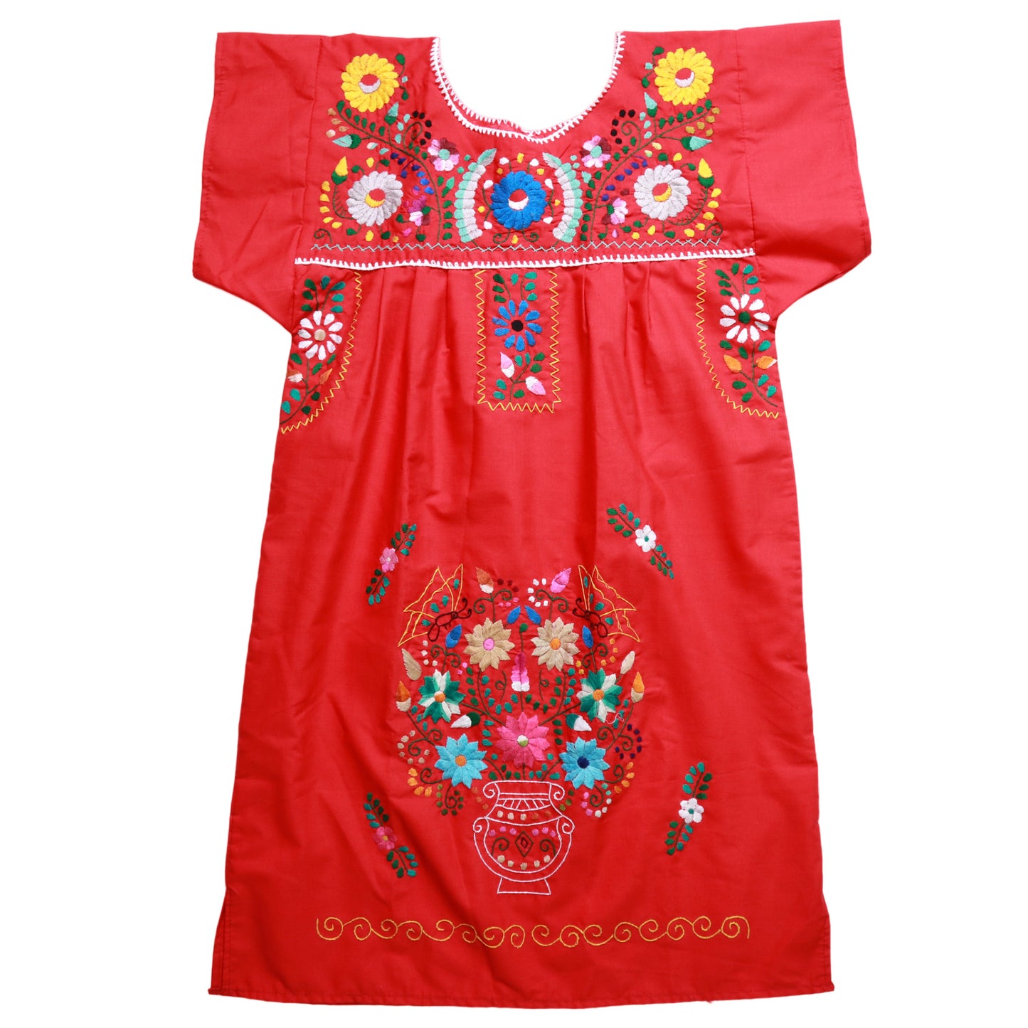 墨西哥 紅色手工刺繡洋裝 刺繡罩衫