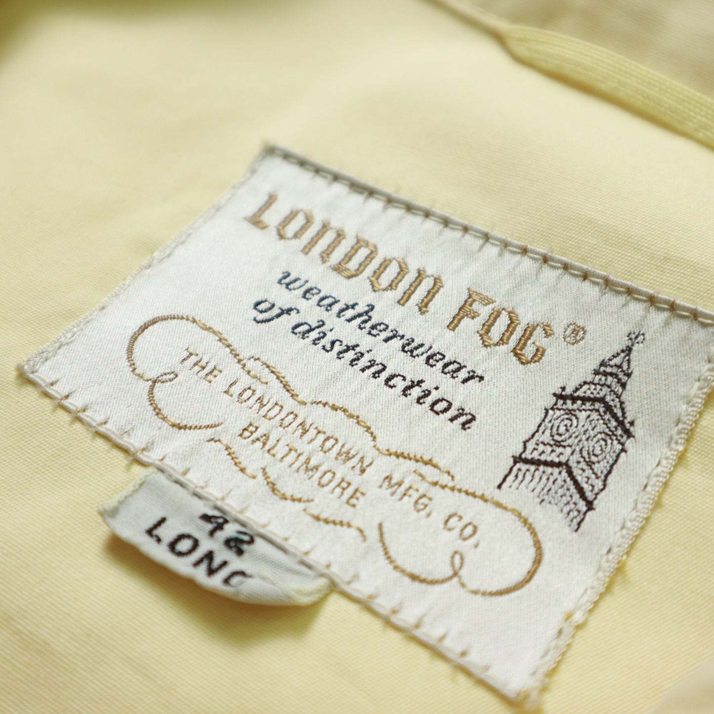 60s London Fog USA-made goose yellow Harrington coat Talon zipper