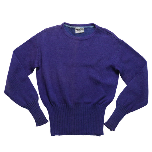 1940s Rugby sportwear Letterman Sweater blue and purple knitted sweater