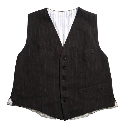 1940s French Wool Waistcoat Vest French striped wool vest