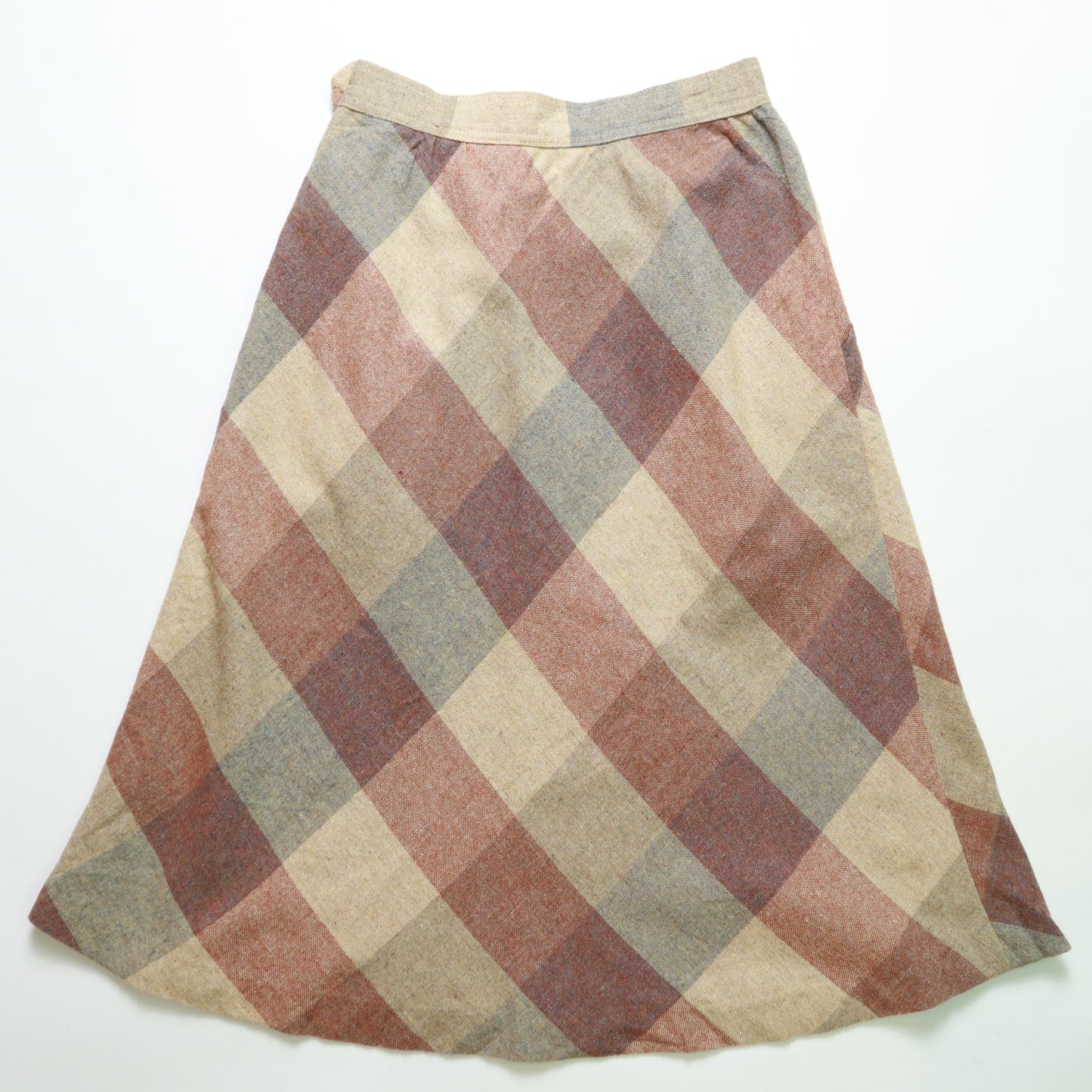 1980s 美國菱格紋羊毛半身裙