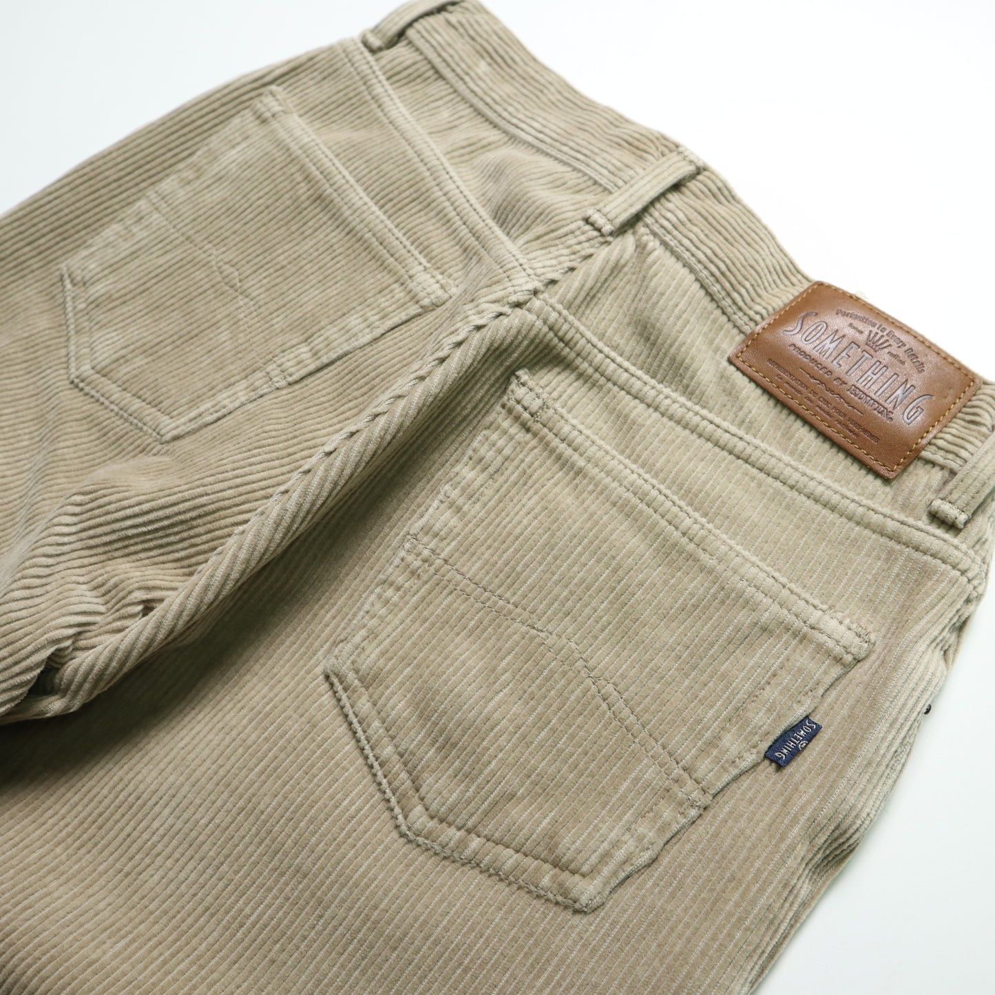 (26W) Something Japanese made khaki thick corduroy pants
