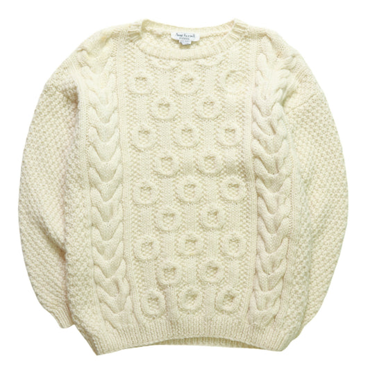 Three-dimensional knitted fisherman sweater wool sweater vintage sweater