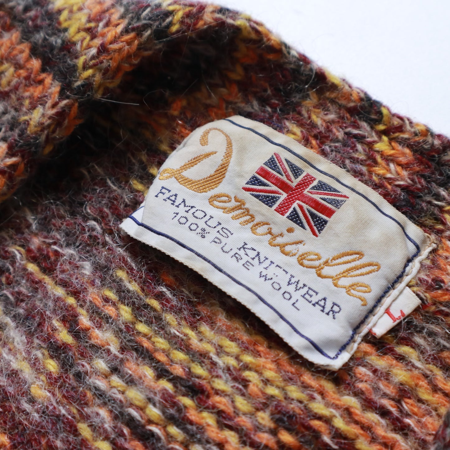 80-90s Demoiselle英國羊毛雙口袋針織背心 100%pure wool