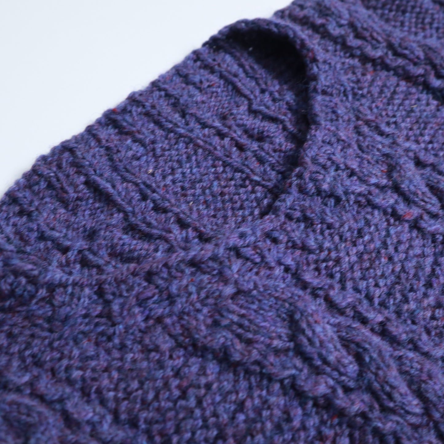 藍紫色純羊毛漁夫毛衣