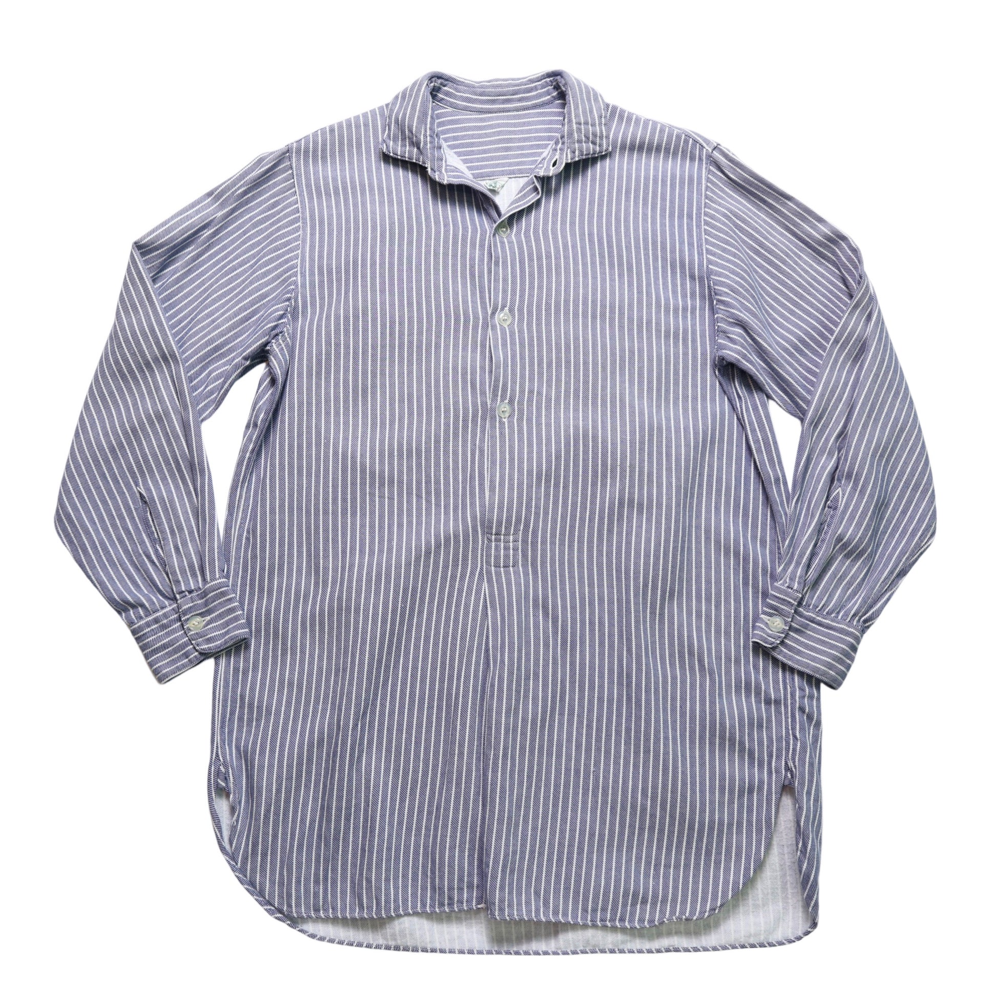 Light Blue Striped Fisherman Shirt Euro Shirt – 富士鳥古著