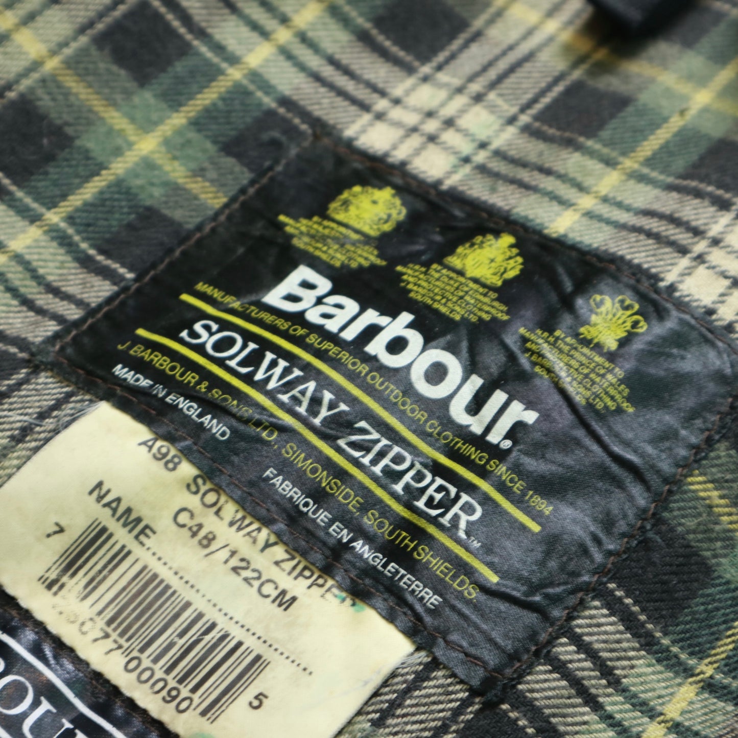 Barbour Solway zipper 咖啡色油布外套