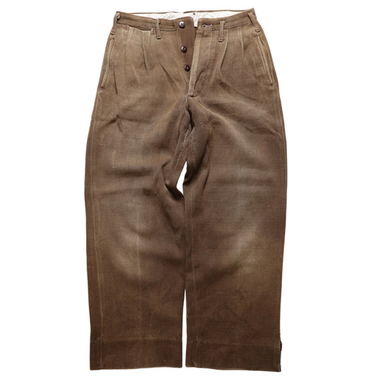 (24W) 30-40s 美國咖啡色排扣工作褲