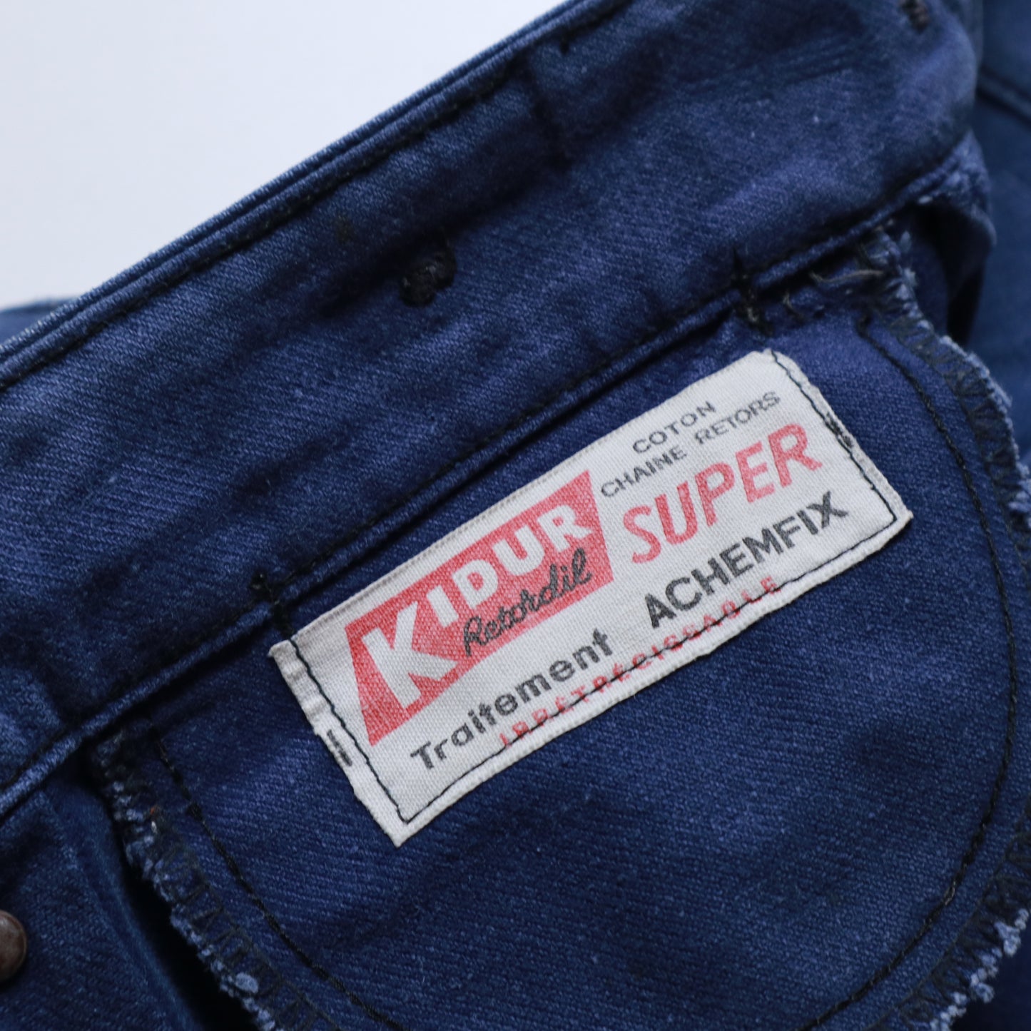 (34W) 1960's KIDUR Faded cotton work trousers French work pants