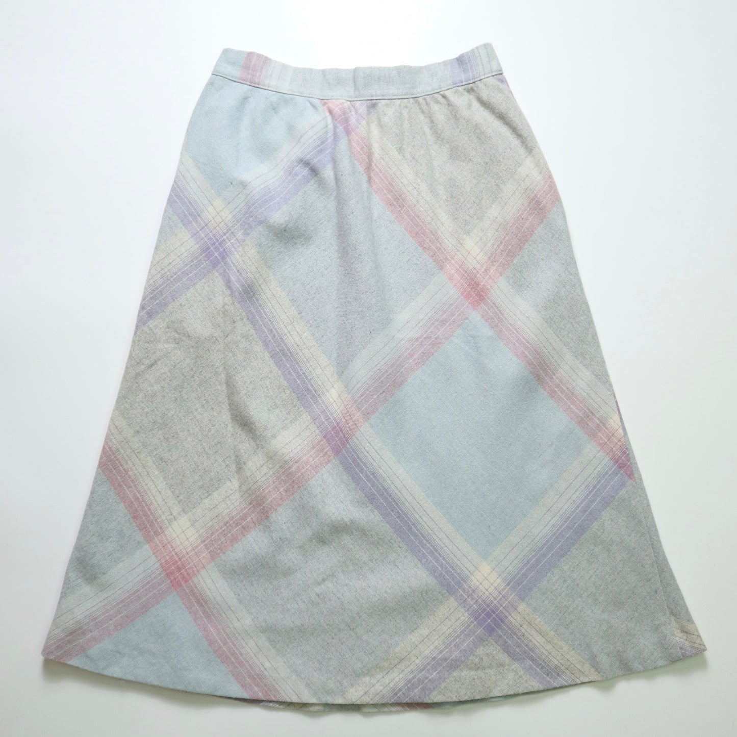 1980s American Light Blue Rhombus Skirt Retro Skirt 