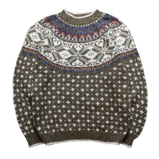 Olive Green Norwegian Vintage Totem Sweater