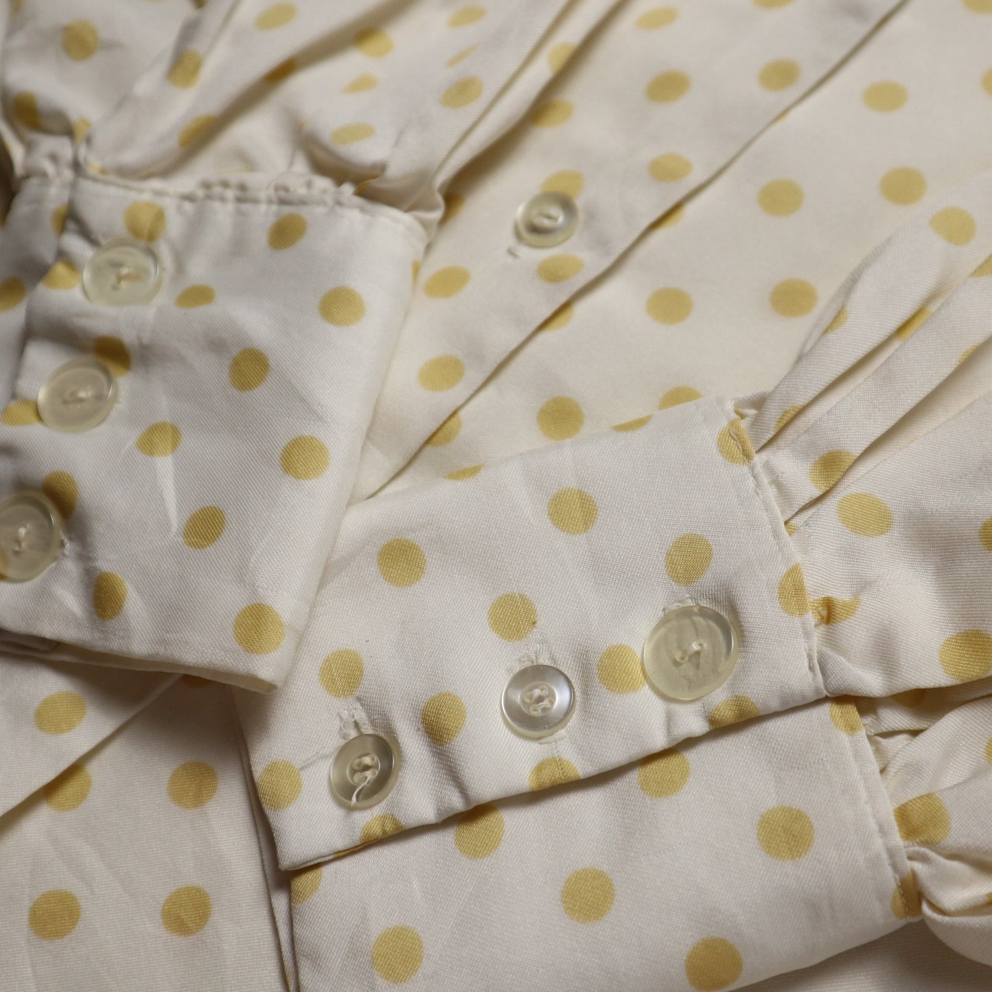 70-80s Sears 黃色點點箭領襯衫 Disco blouse
