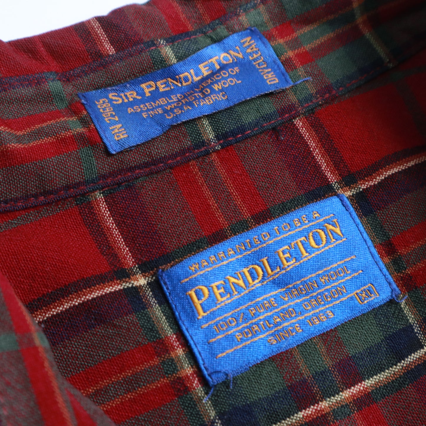 1990s Pendleton 紅色格紋羊毛襯衫