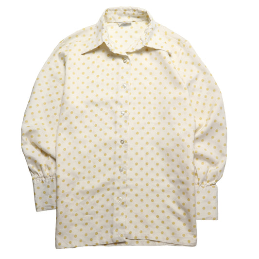 70-80s Sears yellow point arrow collar shirt Disco blouse