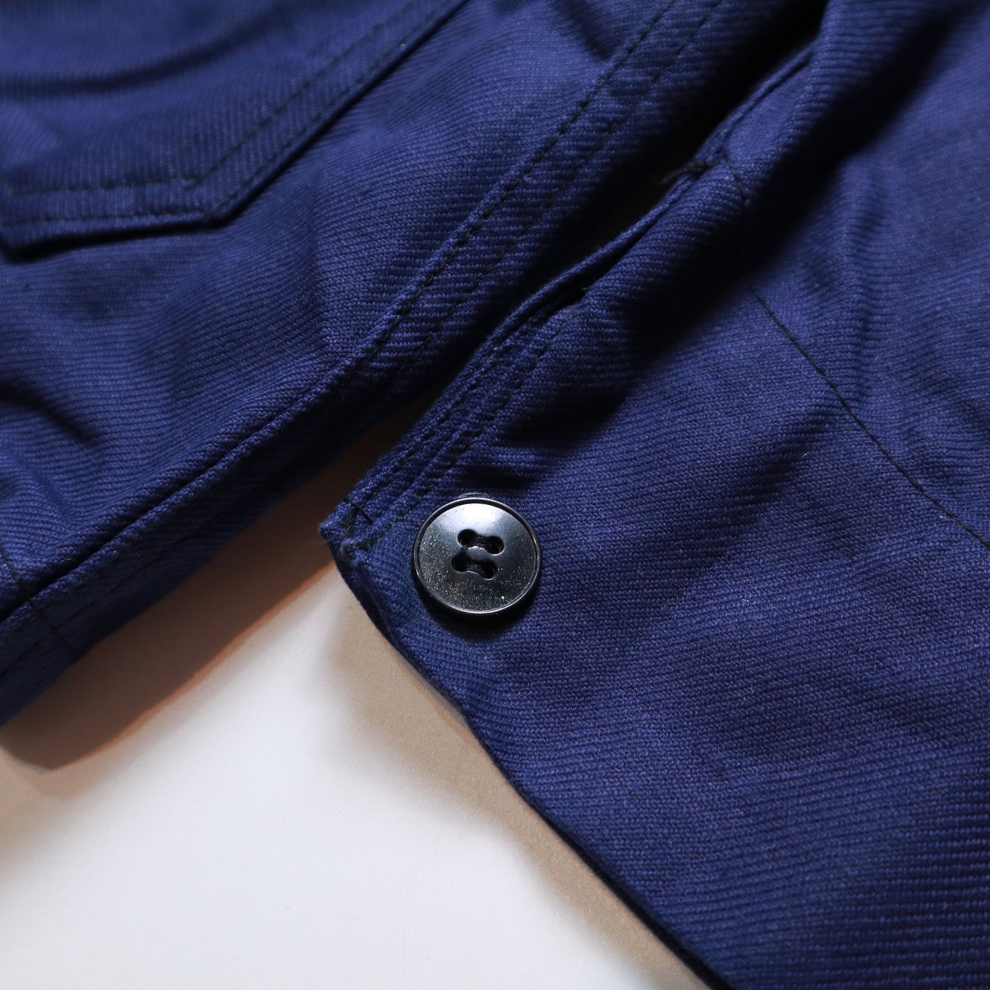 1970s blue French work jacket French Work jacket twill fabric