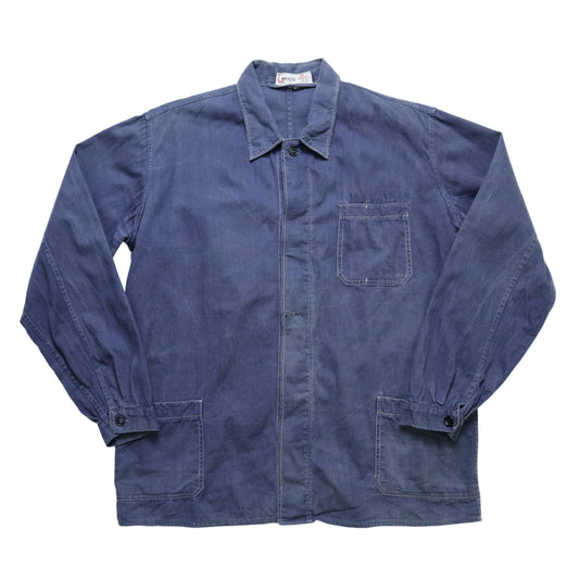 1980s Lotus blue French work jacket