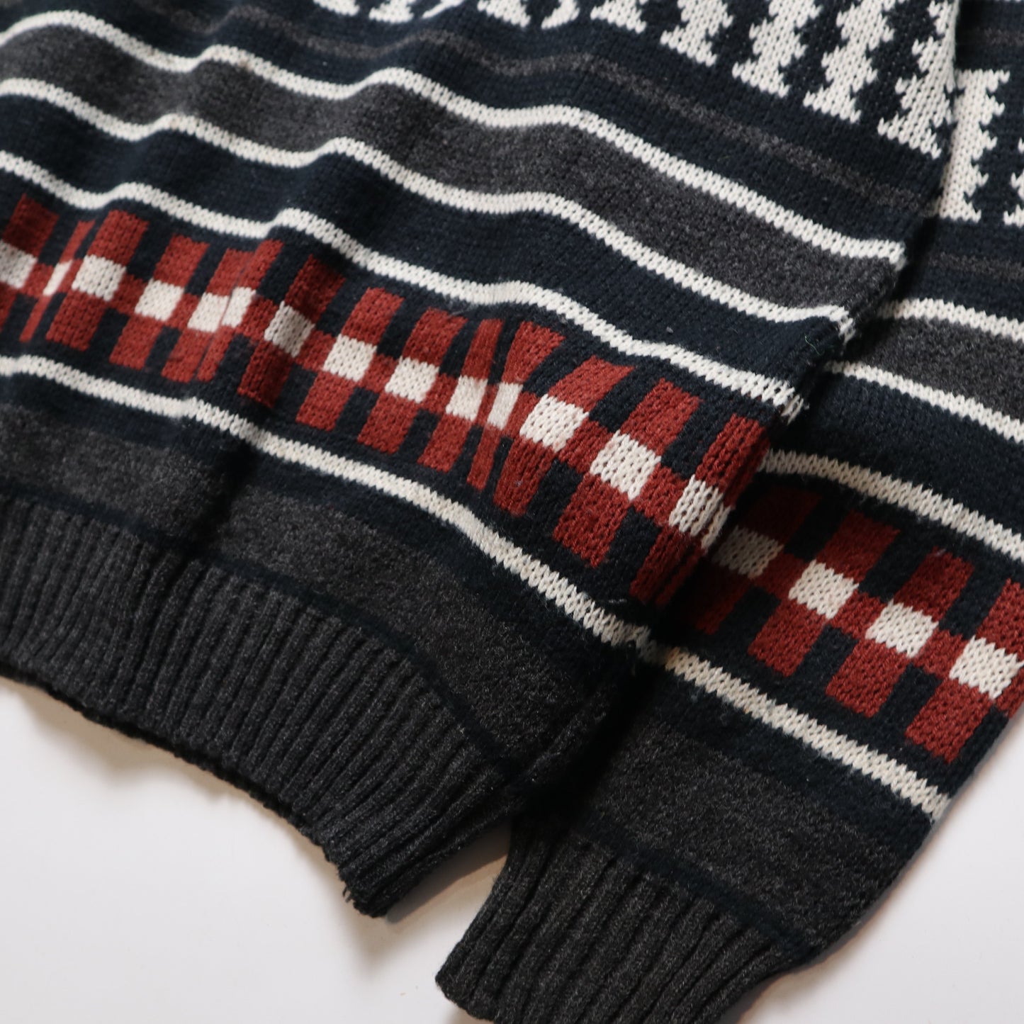 Gray Folklore Totem Knit Sweater