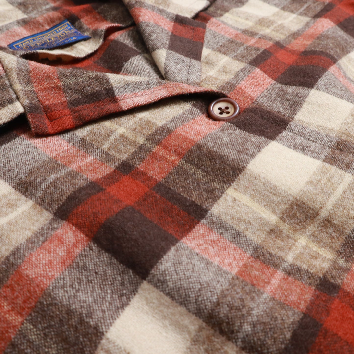 1970s Pendleton 美國製 褐色格紋羊毛襯衫